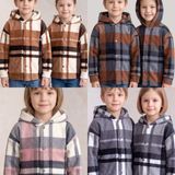 8 шт.|Сорочка фліс, в клітинку, з капюшоном, на ґудзиках, Україна, 104-146 розмір 1293 &mdash; Melorina
