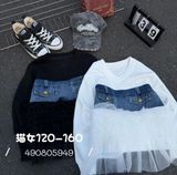 5 шт.|Лонгслив с джинсовой вставкой, Китай, 120-160 розмір 4908059 &mdash; Melorina