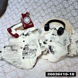 5 шт.|Сорочка, біла з чорним принтом, написи, Китай, 90-130 розмір 26036 &mdash; Melorina