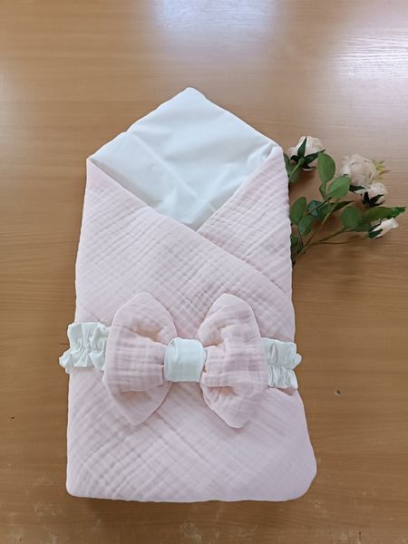 1 шт.|Конверт для виписки, муслиновий, резинка з бантом, one size, один колір в упаковці 932 &mdash; Melorina
