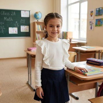 5 шт.|Блуза довгий рукав, рубчик, однотонна, Україна, 30-38 розмір 1186 &mdash; Melorina