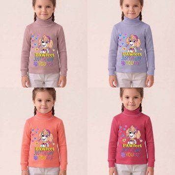 5 шт.|Гольф, рубчик с начосом, однотонный, Украина, с принтом Paw Patrol, 98-122 розмір 1321 &mdash; Melorina