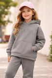 5 шт.|Костюм двонитка з вишивкою ZARA, сірий, худі на шнурках і штани з кишенями, 30-38 розмір 1253 &mdash; Melorina