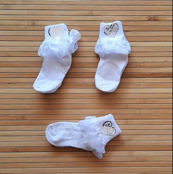 12 шт.|Шкарпетки тонкі, Туреччина, прикрашено ажурним фатином, розмір 3, кольора мікс в упаковці 678 &mdash; Melorina